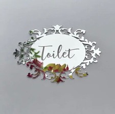 New 3D Acrylic Toilet Mirror Stickers Woman Man Toilet Sign Mirror Wall Sticker