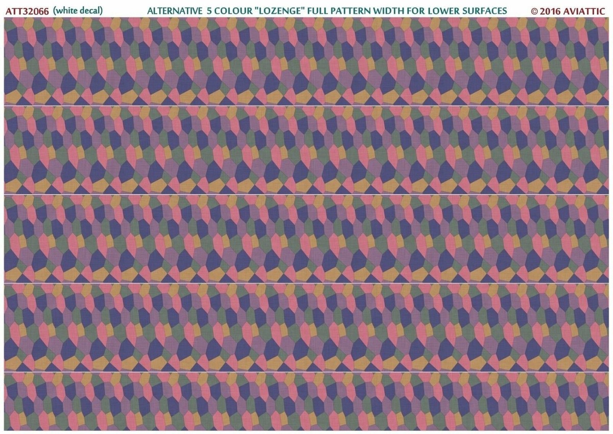 Aviattic 1/32 ATT32066 White decal 5 colour lozenge full pattern lower surfaces Aviattic 1/32 ATT32066 White decal 5 colour lozenge full pattern lower surfaces