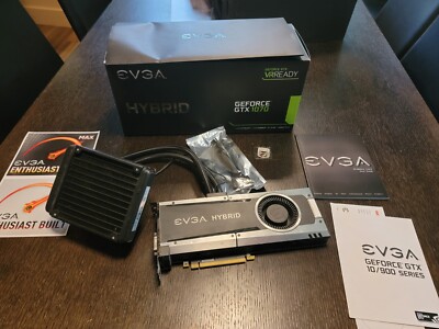 EVGA GTX 1070 Hybrid with all-in-one water cooling - in box, with accessories 