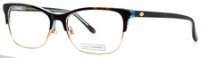 LULU GUINNESS L214 TOB Tortoise Blue Womens Semi Cat Eye Eyeglasses 57-17-140
