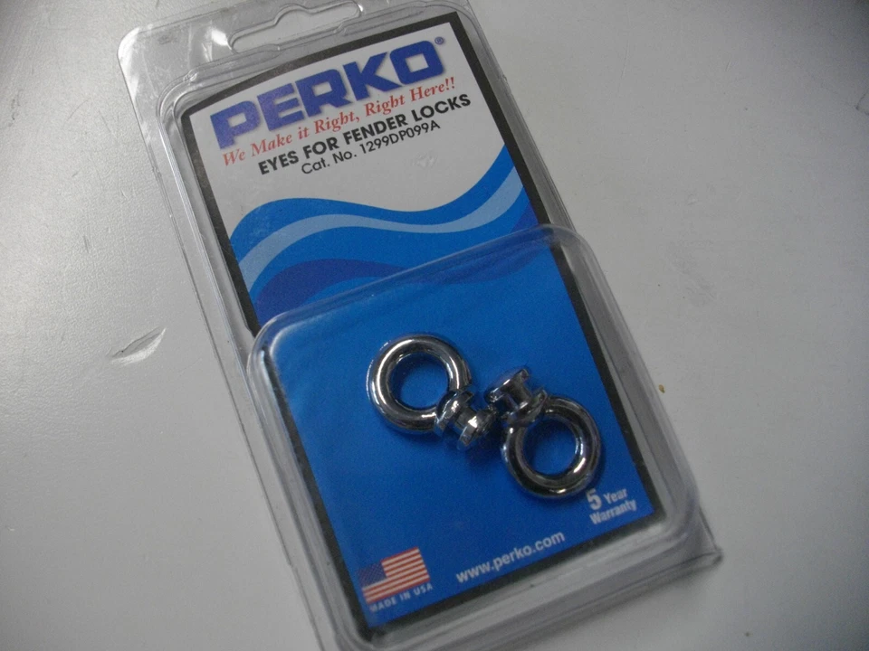 Paquete de 2 ojos para bloqueo de guardabarros Perko Marine 1299DP099A cada uno Foto 2 de 4