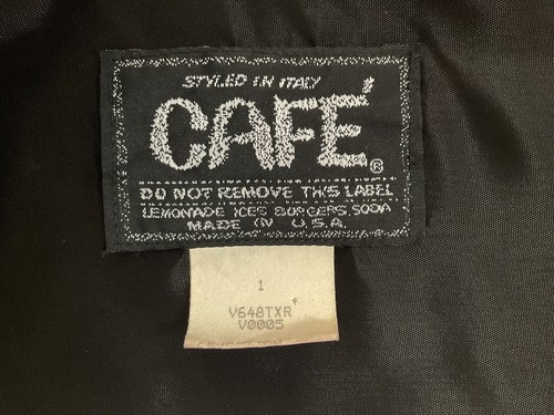 Cafe Vintage anni 80 Limonata Ice Burgers Soda Ricamato Steer Skull Gilet Nero Taglia 1 - Foto 7 di 9