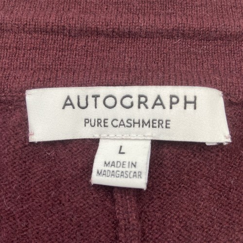 Womens M&S Autograph Joggers Size Large 100% Cashmere Burgundy Cuffed Comfy - Picture 4 of 6