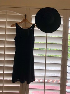 fit and flare black mini dress