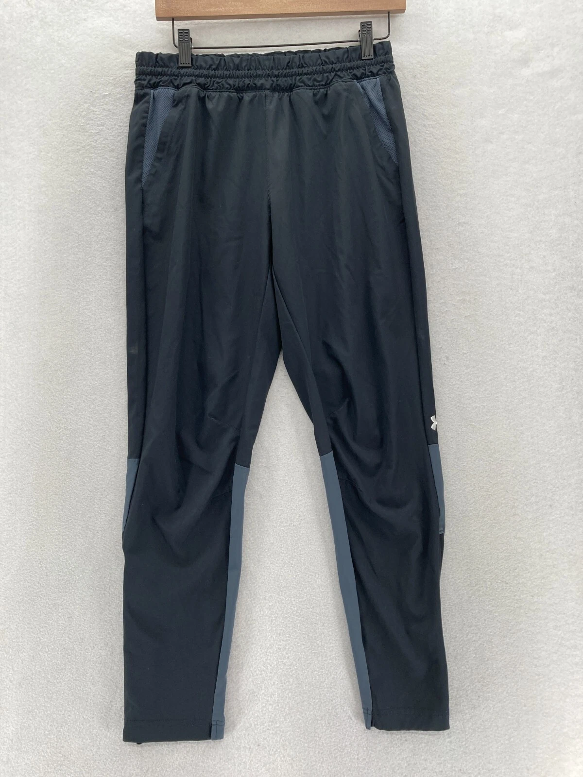 Under Armour Squad Warm Up Jogger Pants Mens Small Black Performance Stretch Gym