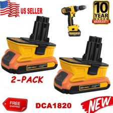 20V MAX to 18V Battery Adapter DCA1820 Converter 20 Volt Li-ion 2Pack For DeWalt