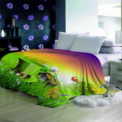 Purple Basic Line Changes Sky 3D Warm Plush Fleece Blanket Picnic Sofa Couch