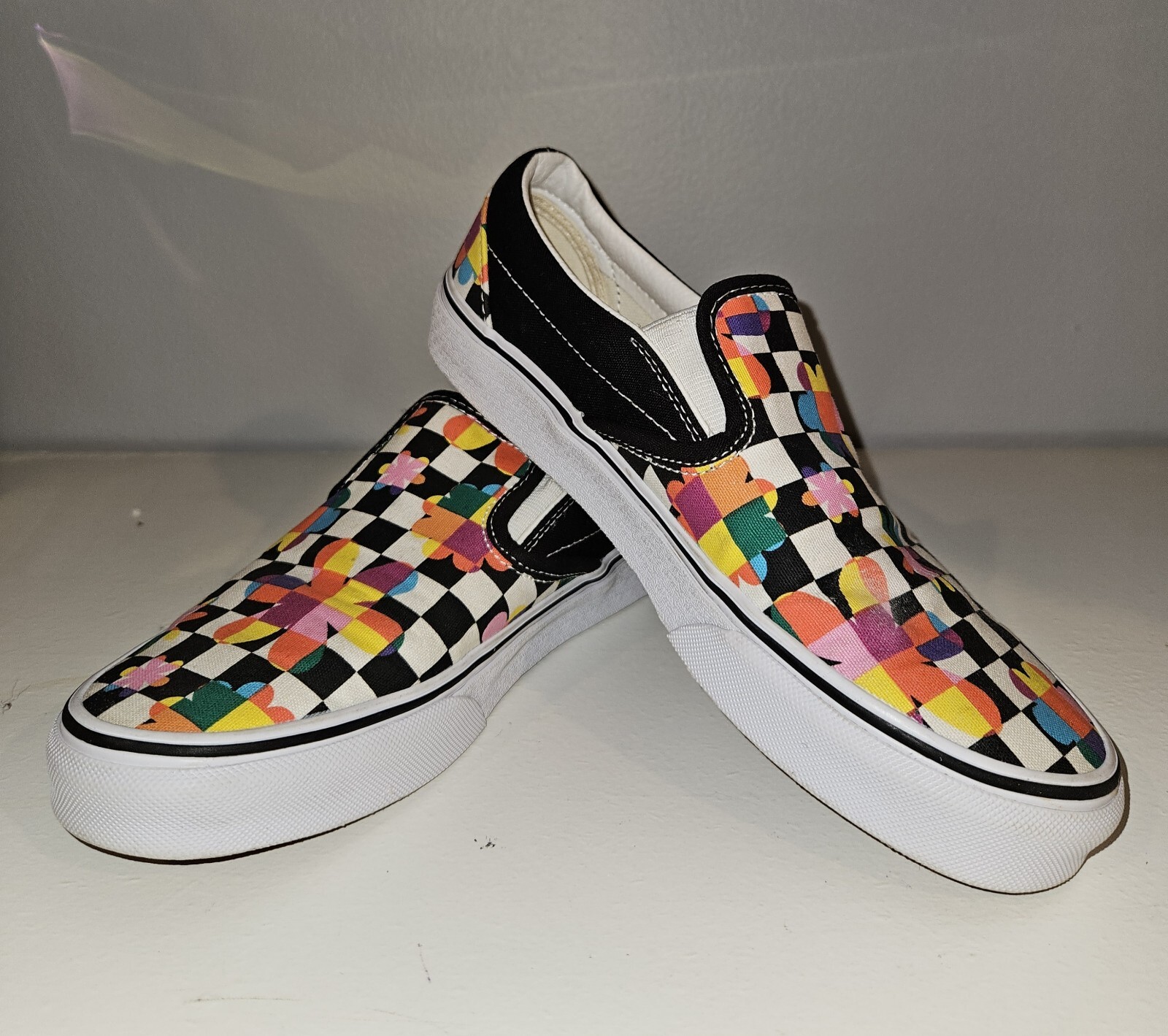 Vans Classic Slip On Floral Checkerboard Men's size