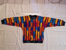 Vintage COOGI 100 Australian Wool Multicolor Crewneck Sweater Size Large Bright