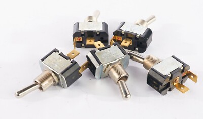(Lot of 5) Carling 1849R Single Pole Single Throw (SPST) Toggle Switch 125-250V
