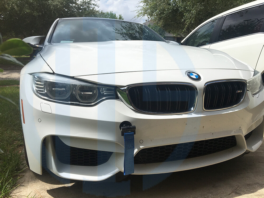 Azure Blue 2" Racing Tow Strap Hook For BMW F07 F10 F15 F30 F32 F80 F82