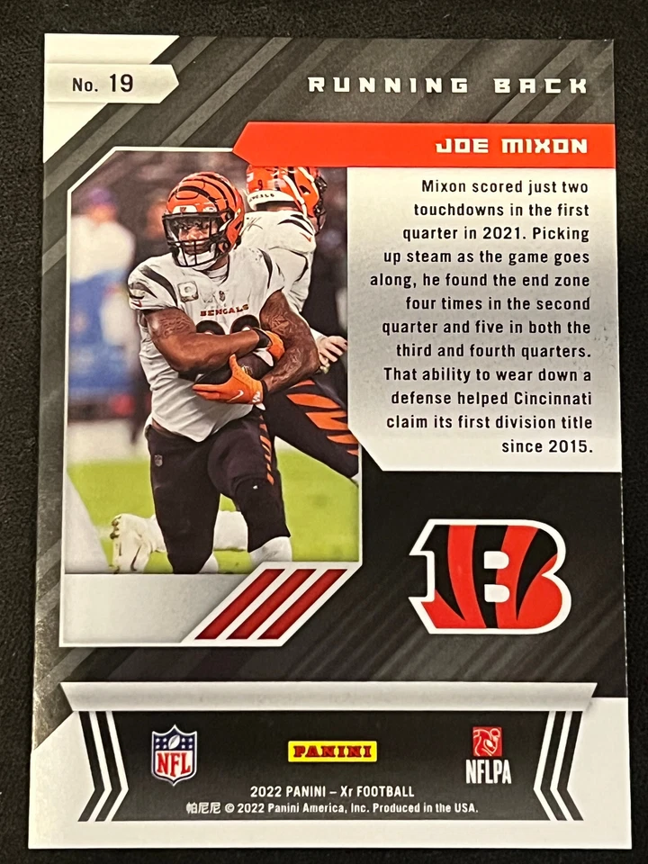 2022 Panini XR Red /249 Joe Mixon #19 - Image 2 of 2