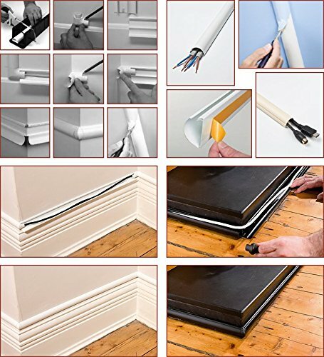 D-Line 16x8 TV Cable Wire Tidy Cover Wire Hide Trunking 50cm, 75cm 