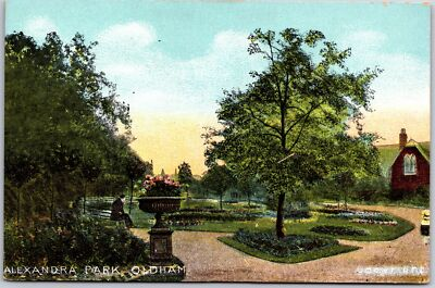 #ad Alexandra Park Oldham England Public Park Landscape Trees Garden Postcard $8.79