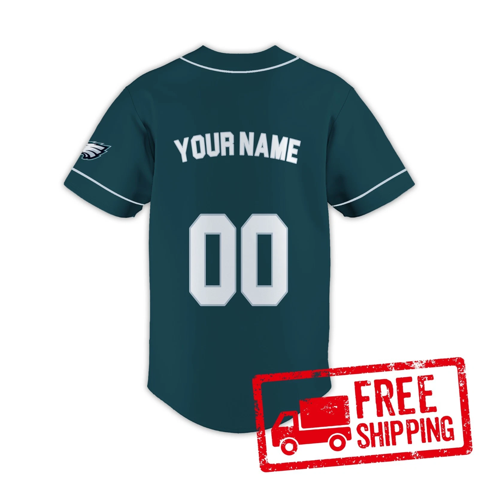 Custom Personalized, Eagless Football AOP Baseball Jersey
