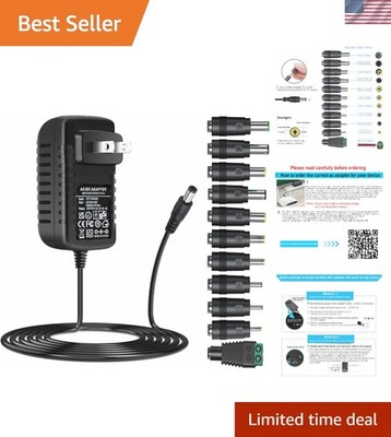 Universal AC Adapter 12V 2A Power Supply Charger 24W AC110V to DC12V 2000Ma 1500