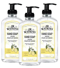 J.R. Watkins Lemon Hand Soap Pack of 3 Nourishing Skin Cleaning Agent 11 Fl Oz