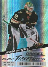 2024-25 Upper Deck Credentials Jesper Wallstedt Debut Ticket Access RC 061/999