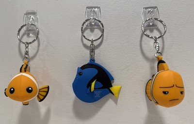 Lot Of 3 Finding Nemo Figural Keychains:  Marlon, Dory, Nemo 2.5  EUC