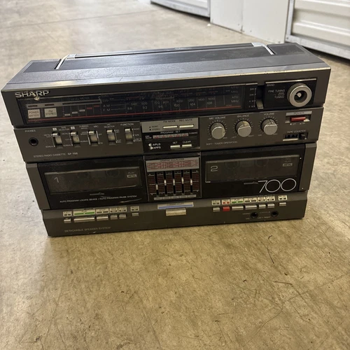 VINTAGE 1980'S SHARP GF-700ZD  2WAY SPEAKERS BOOMBOX STEREO TAPE DECK UNTESTED