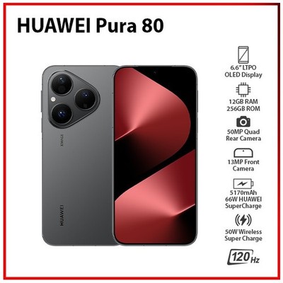 NEW Huawei Pura 80 BLACK 12GB+256GB Dual SIM Unlocked Android Mobile Phone