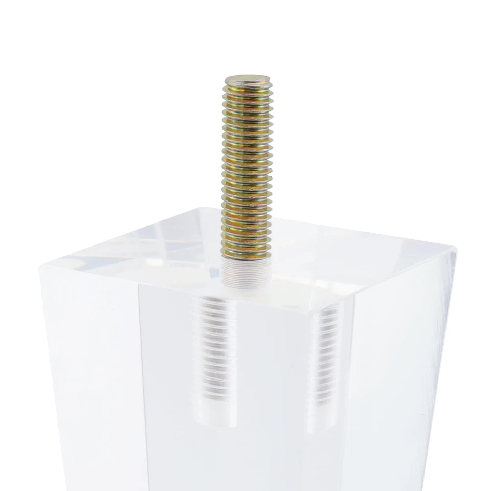 Pata de mueble de acrílico transparente premium de 4,7 pulgadas diseño transparente Lucite para sofá, co... Foto 3 de 4