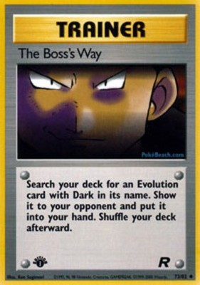 Heavy Play x 1 The Boss's Way - 73/82 - Uncommon - 1st Edition Team Rocket - 1st