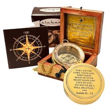 Divine Path Finder Compass - Isaiah 41:13 Quote Engraved Inspirational Gift of