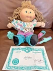 VTG CABBAGE PATCH KIDS CPK PRETTY CRIMP 'N CURL VINTAGE HASBRO DOLL w/BIRTH CERT