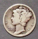 1931-D Mercury Head Dime Pleasing VG