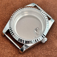 36mm Watch Case 10ATM Fluted Steel Mod Part Sapphire for NH35 NH36 Movement US