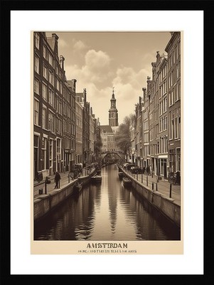 Moderne Amsterdamer Kanäle gerahmtes Wandbild Poster Leinwanddruck Bild