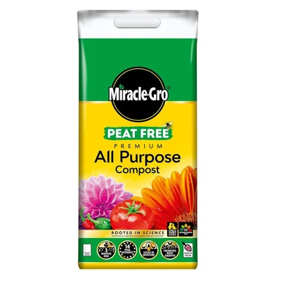 Miracle-Gro Multi Purpose Compost Peat Free Potting Compost 14 Nutrients 10L