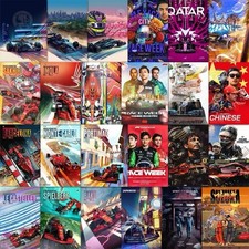 30pcs Random F1 Racing Sport Car Checkered Flags Formula One Poster Stickers