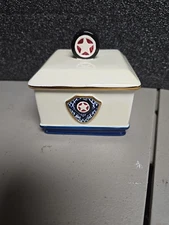 Trinket Box White Blue Gold Trim Amscan Inc. China