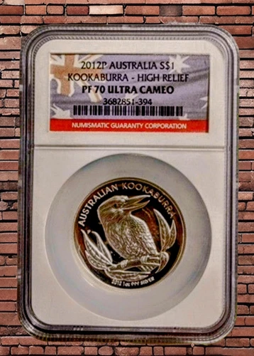 2012P Australia S$1 Kookaburra High Relief NGC PF 70 Ultra Cameo