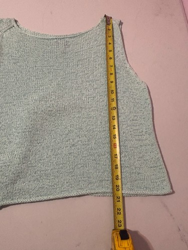canotta maglia donna uncinetto By Eileen Fisher colore teal taglia large - Foto 9 di 9