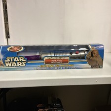 Star Wars electronic lightsaber Mace Windu The Phantom Menace NIB 2002