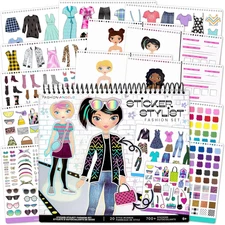Sticker Stylist 12544, Fashion Design Sticker by Number Activity Book, for Kids 