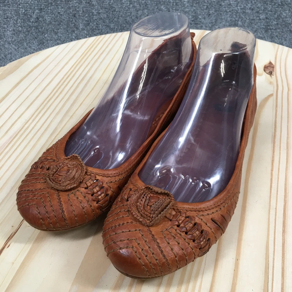 Zapatos Frye Mujer 9.5 M Carson Tejidos Sin Cordones Ballet Planos Cuero Marrón Informales Foto 3 de 4