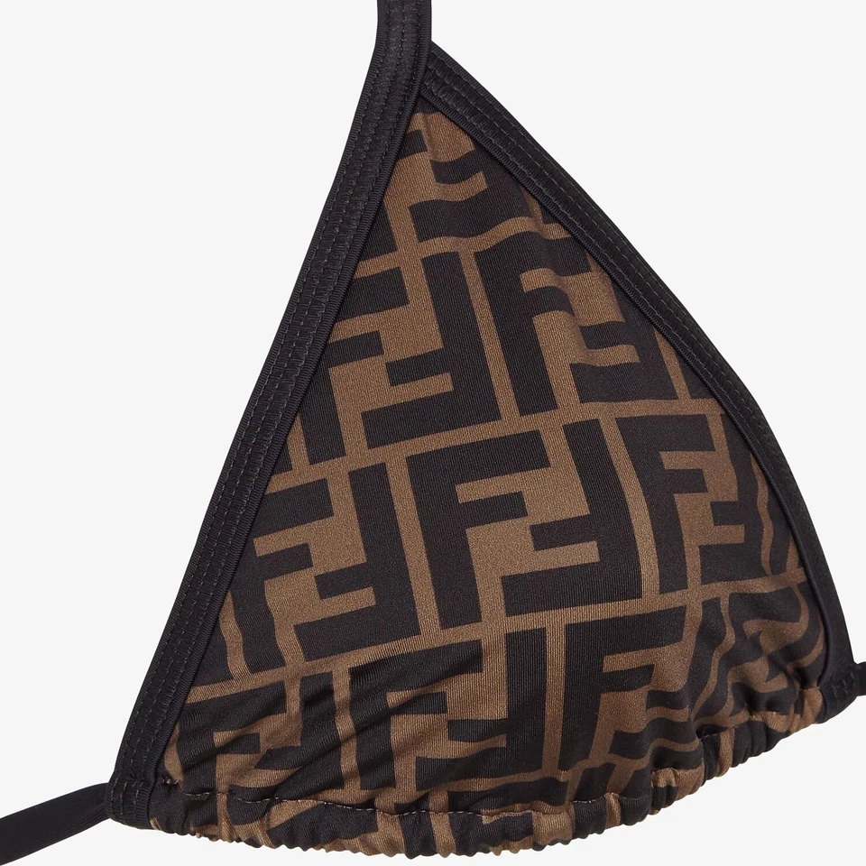 Fendi Bikini Swimsuit Set In Brown Monogram Lycra - Women's Size EU/IT 40 - Image 3 of 4