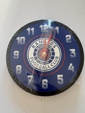 Glasgow Rangers Football Club Metal Logo Wall Clock Official Merchandise NEW