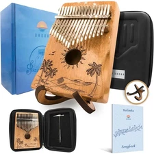 Kalimba 17 Keys Thumb Piano - Songbook included with 25 Songs