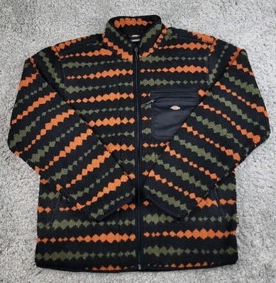Dickies Falkville Jacket Size Medium Faux Sherpa Full Zip Aztec Print Moc Neck 