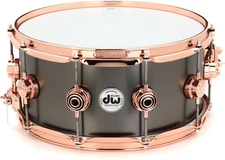 DW Collector's Series Brass Snare Drum - 6.5 inches x 14 inches, Satin Black