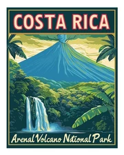 Costa Rica Arenal Volcano National Park Wall Art Poster Fine Art Print