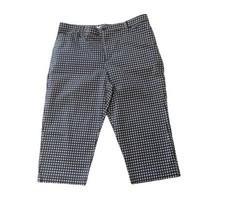 Gloria Vanderbilt Khaki Unltd. Missy Capri Pants Women  s 16 Navy Blue Geometric