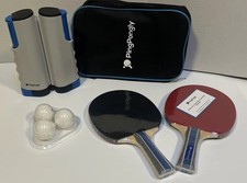 PingPongly Table Tennis Ping Pong Set, Retractable Net, 2 Paddles, 3 Balls New