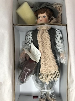 Paradise Galleries PATRICK+RUSTY 14'' Collector Porcelain Doll w/Box+Certificate