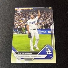 2025 MLB Topps NOW Card 373 Clayton Kershaw - 3,000 K's Milestone
